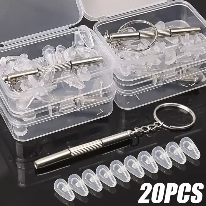 Plaquettes de nez pour lunettes avec tournevis
