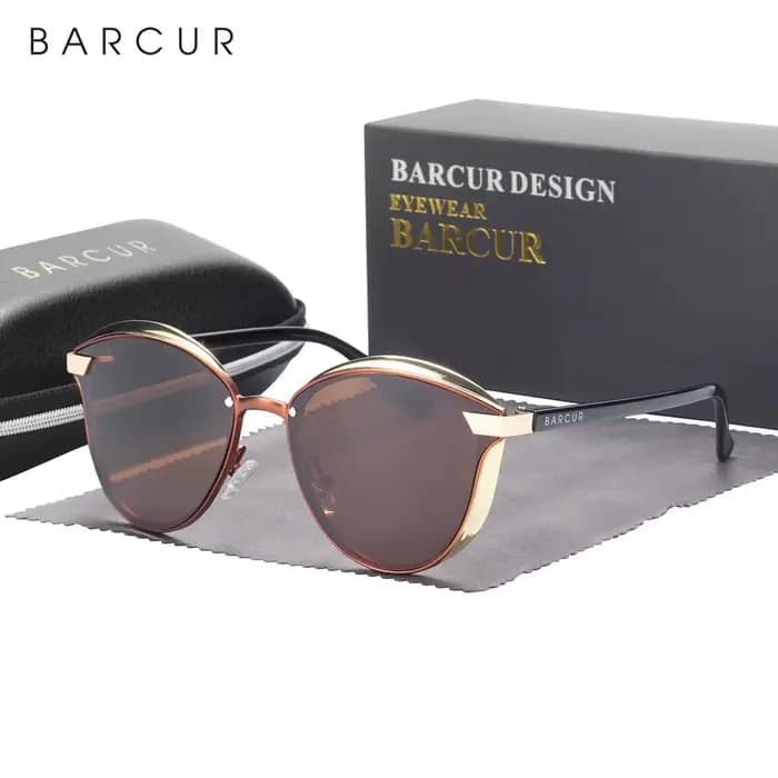 BARCUR Style lunettes de Soleil Polarisées Pour Femmes Catmore Rond
