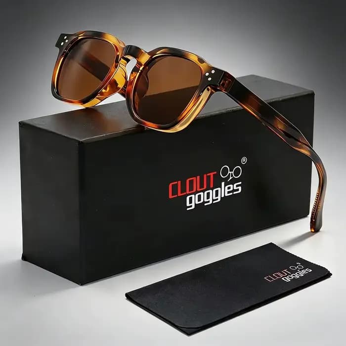 CLOUT GOGGLES Lunettes de soleil carrées rétro tendance pour hommes et femmes