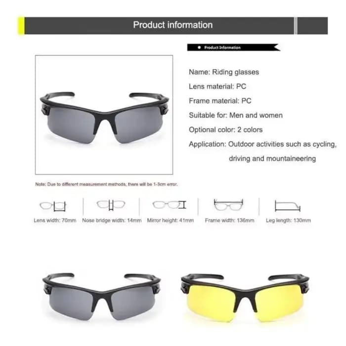 Lunettes de protection Anti-éblouissement pour hommes