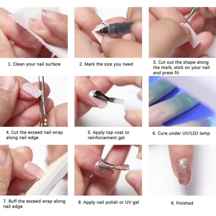 1 rouleau de réparation d'ongles en fibre de verre, enveloppe en soie auto-adhésive, forte protection, renforce l'extension, autocollant blanc pour outils de manucure cassés