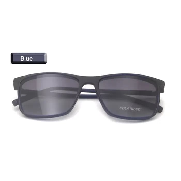 Lunettes carrées polarisées cadre aimant Clip-On