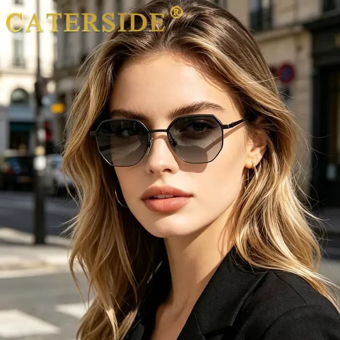 Caterside Nouvelles Lunettes de Soleil Rétro à Monture Fine pour Hommes
