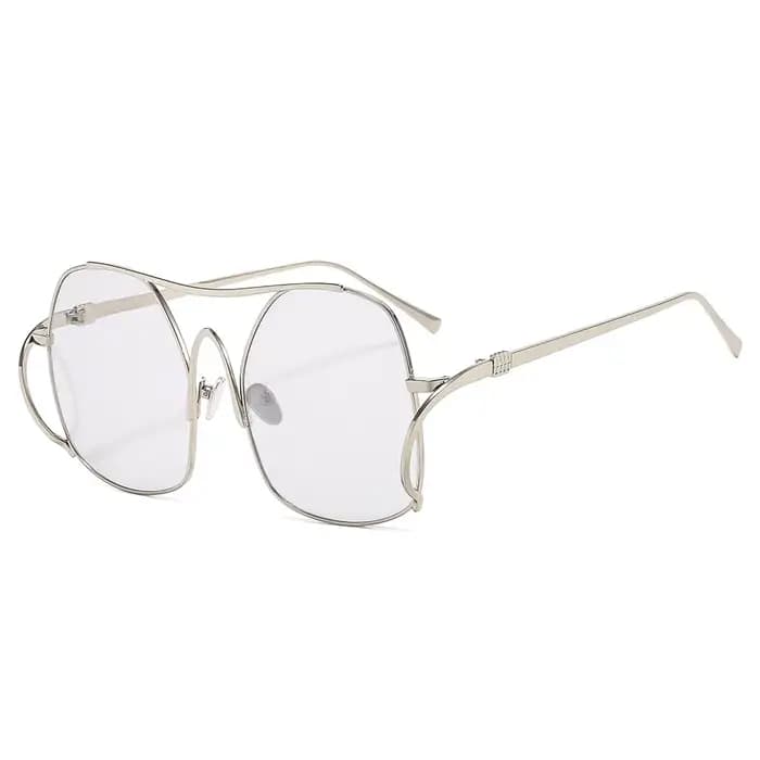 Nouvelle mode de luxe dégradé ovale femmes lunettes de soleil 2025 personnalité Double faisceau cadre conception