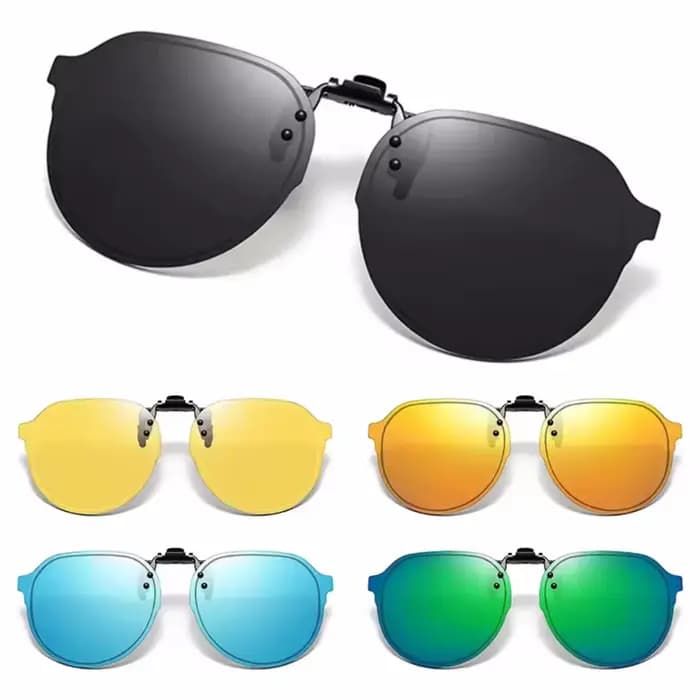 Clip rabattable sur lunettes de soleil polarisées Anti-éblouissement hommes conduite femmes pêche UV400 Vision nocturne