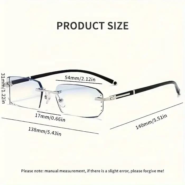 2 paires de lunettes plates élégantes sans monture pour hommes et femmes
