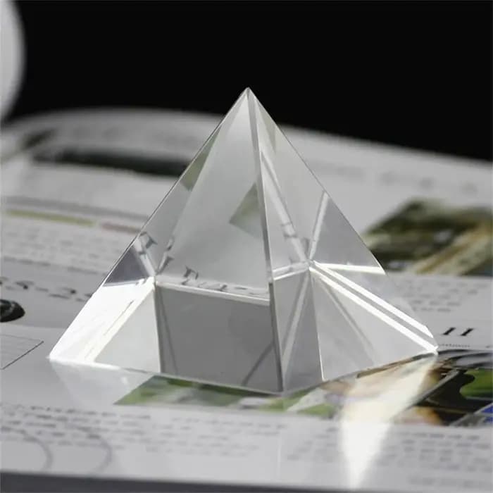 Pyramide transparente 3d, 1 pièce, 8CM, Triangle, verre de cristal, décoration artisanale pour la gravure