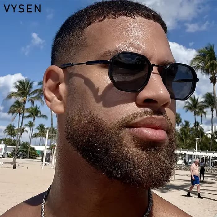 Vintage Steampunk Octogone Carré lunettes de Soleil Hommes De Luxe Marque Géométrique En Métal Cadre Polygone