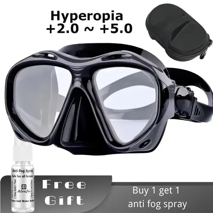 Masque de plongée hypermétropie avec lentilles en verre du Guatemala