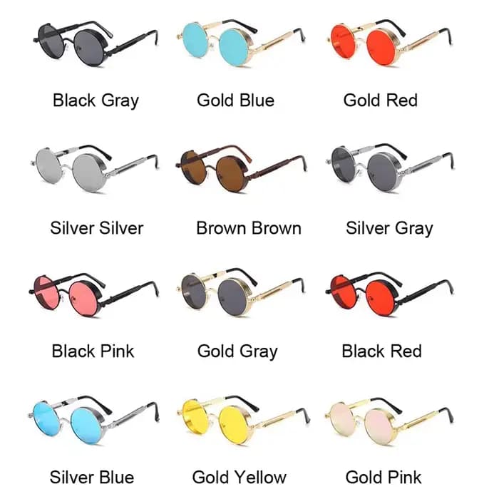 Lunettes de soleil Steampunk gothiques classiques pour femmes et hommes