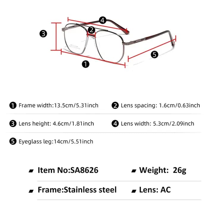 Lunettes à double faisceau pour femmes et hommes