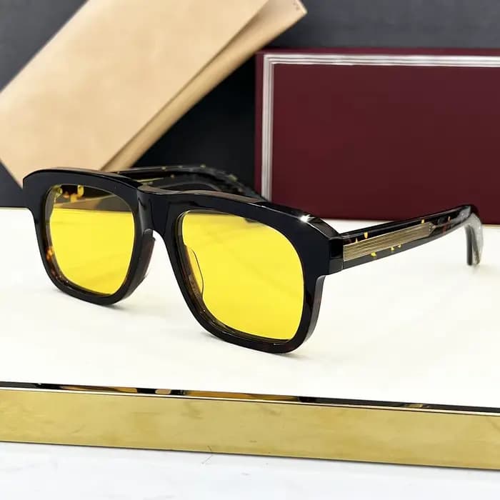 Lunettes de soleil YVES faites à la main de haute qualité 2025 – Nouveau cadre carré rétro UV400 – Luxe discret – Mode unisexe