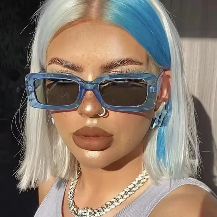 Lunettes de soleil femme 2025 mode Vintage Rectangle cadre violet rose carré