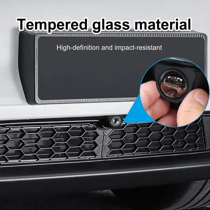 Protection d'objectif de caméra avant en verre trempé 9H pour Tesla Model 3 Highland 2026 et Model Y 2025+HW4 – Housse de protection anti-pluie