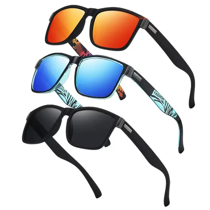 Lunettes de soleil carrées unisexes vintage à motif unique