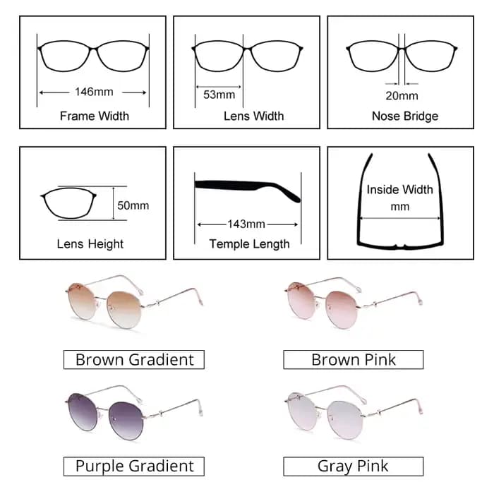Ralferty-Lunettes de soleil rondes vintage pour femmes