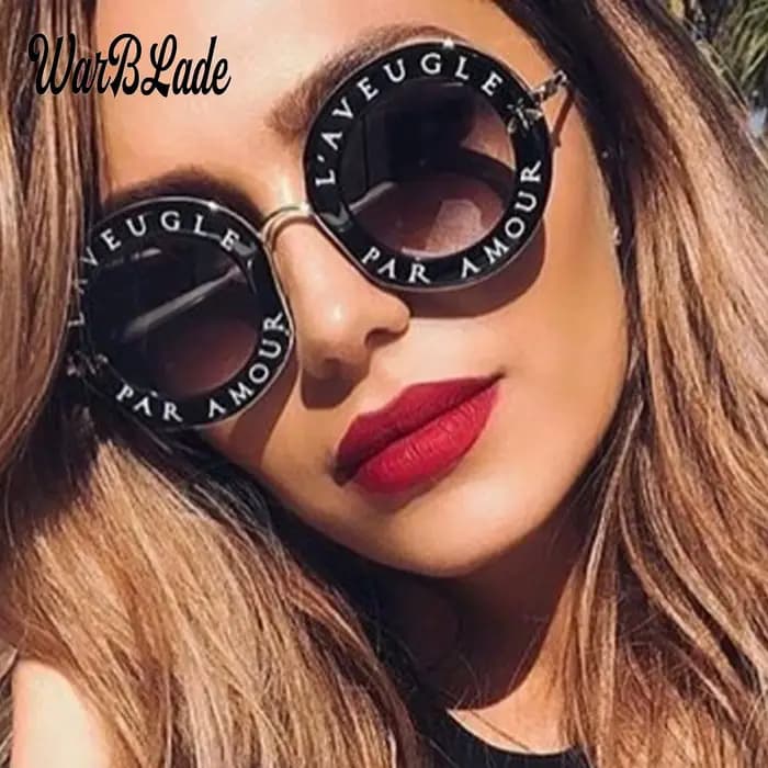 Lunettes de soleil rondes rétro noires pour hommes et femmes