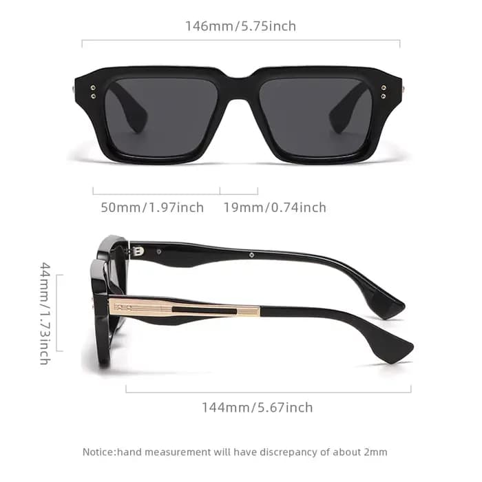 Lunettes de soleil carrées haut de gamme pour hommes et femmes