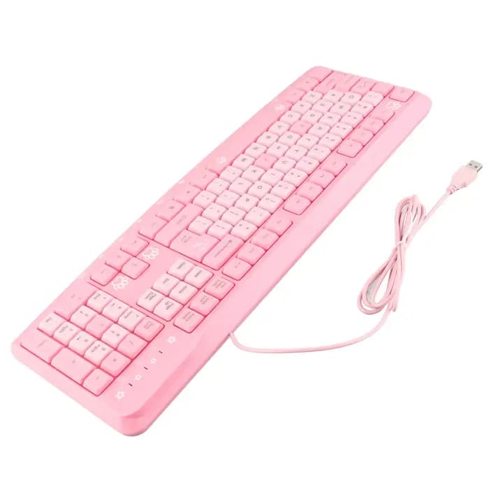 104 touches USB clavier filaire Ultra mince mignon dessin animé clavier d'ordinateur ergonomique Plug and Play pour ordinateurs portables à domicile