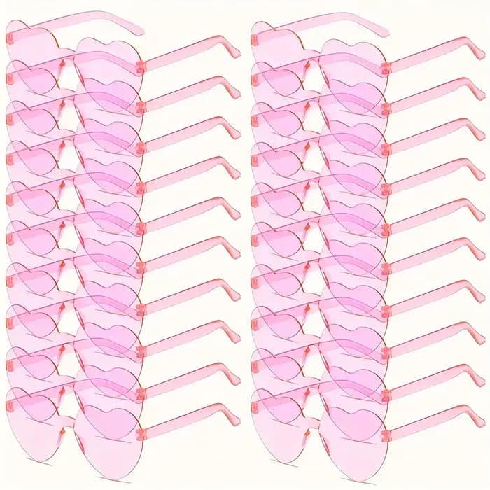 20 paires de lunettes de soleil en forme de cœur pour femmes
