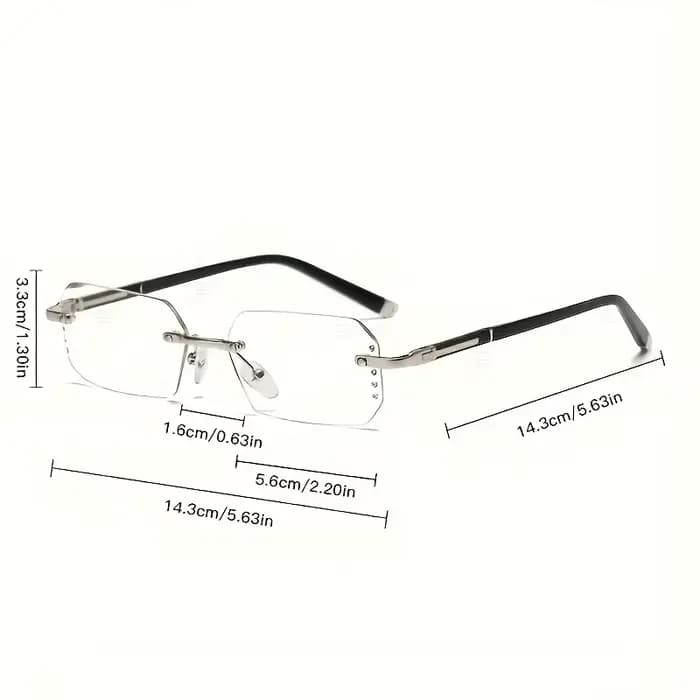 Lunettes plates sans monture à la mode pour hommes avec verres transparents