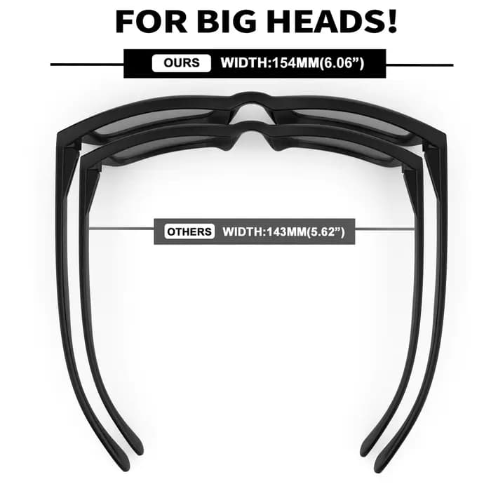 Prévention Jcorde I-Lunettes de soleil Z87 ultra-légères pour homme, accessoire de protection UV400, taille média, extra large, pour grandes têtes larges, TR90, 8228