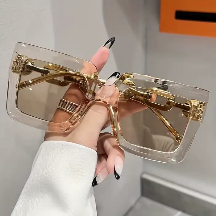 Lunettes de soleil carrées de luxe pour femmes