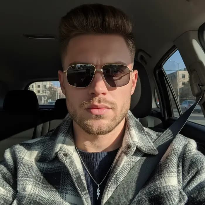 Lunettes de soleil pilote rétro tendance pour hommes