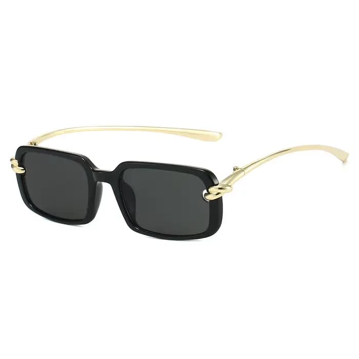 2026 Nouvelles lunettes carrées rétro tendance | Détail de noeud doré et tempes métalliques | Style Edgy-Girly Y2K