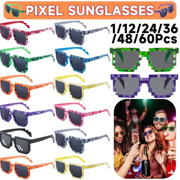 Lunettes de soleil Pixel rétro pour adultes