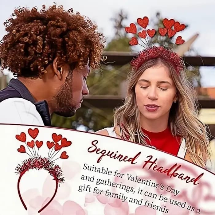 Ensemble de costumes bandeau et lunettes de soleil en forme de cœur pour la saint-valentin