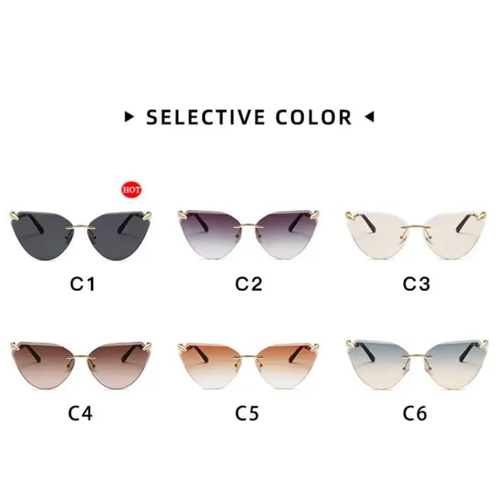 Diamant coupe Triangle or métal sans monture lunettes de soleil femmes hommes de luxe concepteur thé dégradé lentille