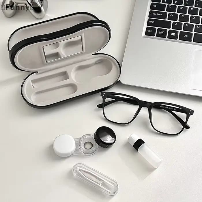 Boîte à lunettes double couche 2 en 1 pour hommes et femmes