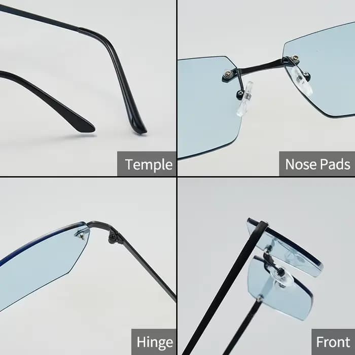 Lunettes carrées en métal pour hommes