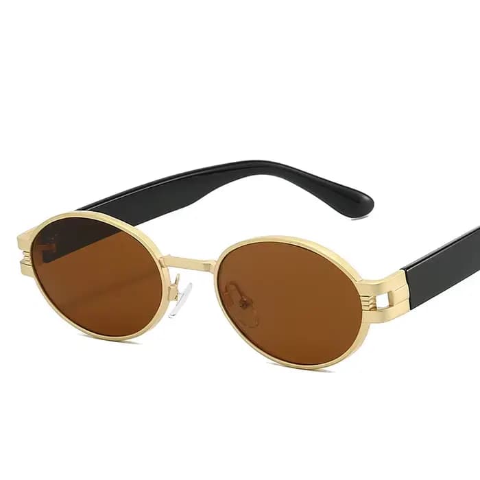 Lunettes de soleil ovales en métal pour hommes et femmes
