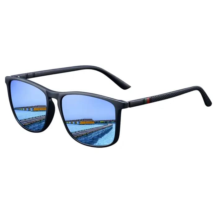 Lunettes de soleil carrées vintage classiques à rayures colorées