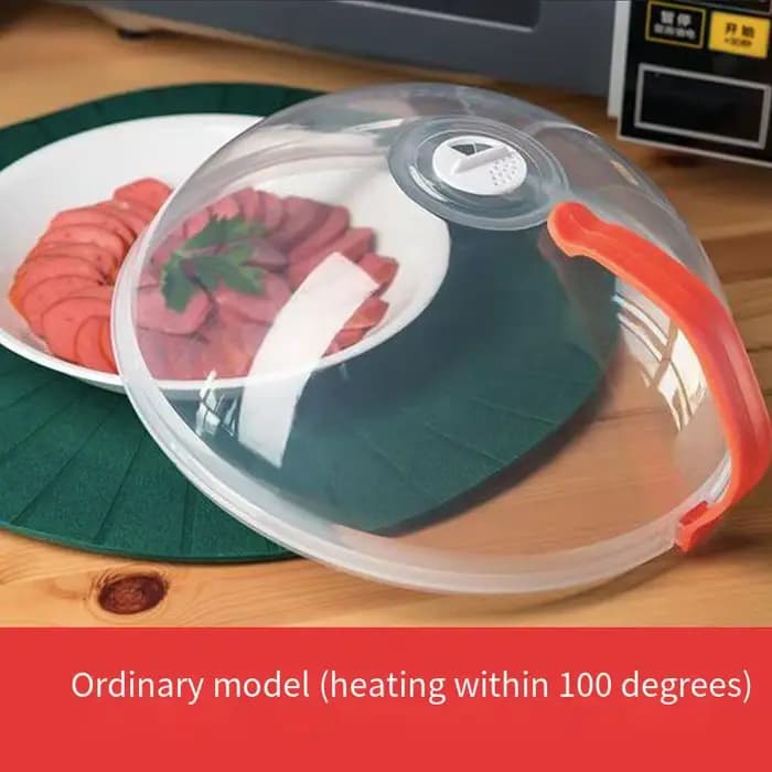 Protection anti-éclaboussures pour micro-ondes : Protection anti-éclaboussures transparente épaissie (avec poignée) – Couvercle alimentaire pour assiettes