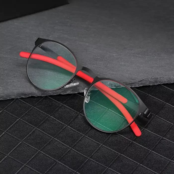 KJDCHD photochromisme lunettes rétro ronde en alliage cadre