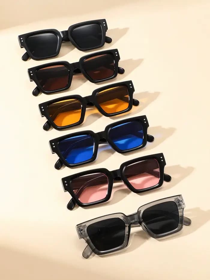 6 paires de lunettes colorées de style moderne pour hommes et femmes