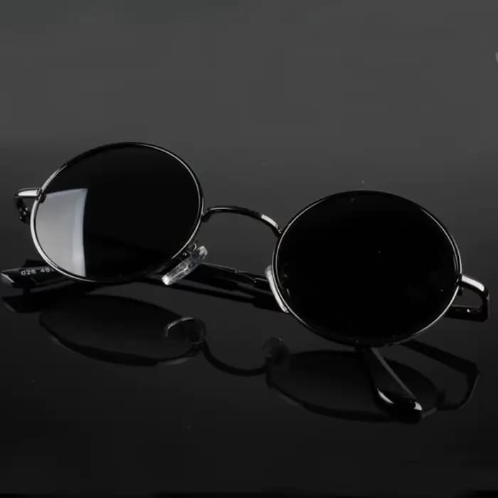 Dokly-Lunettes de soleil polarisées rondes vintage, verres noirs, UV400