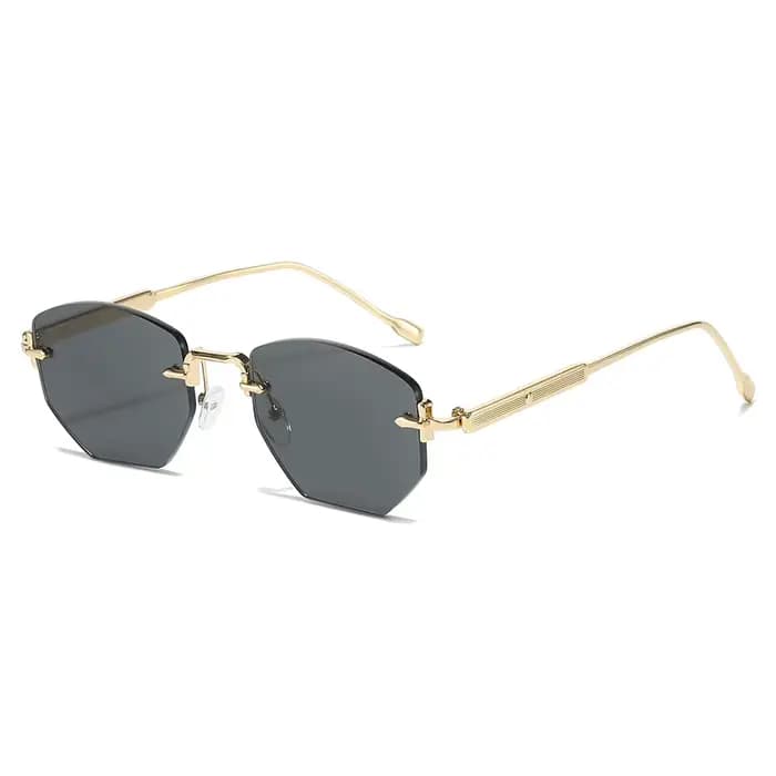 Lunettes de soleil tendance sans cadre polygonales à la mode et uniques pour hommes et femmes