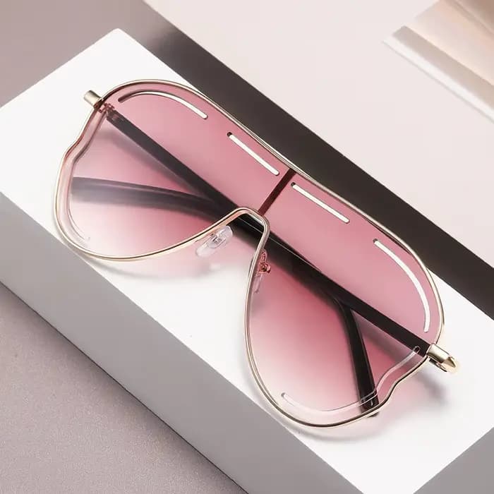 Lunettes de soleil à monture large en alliage pour hommes et femmes