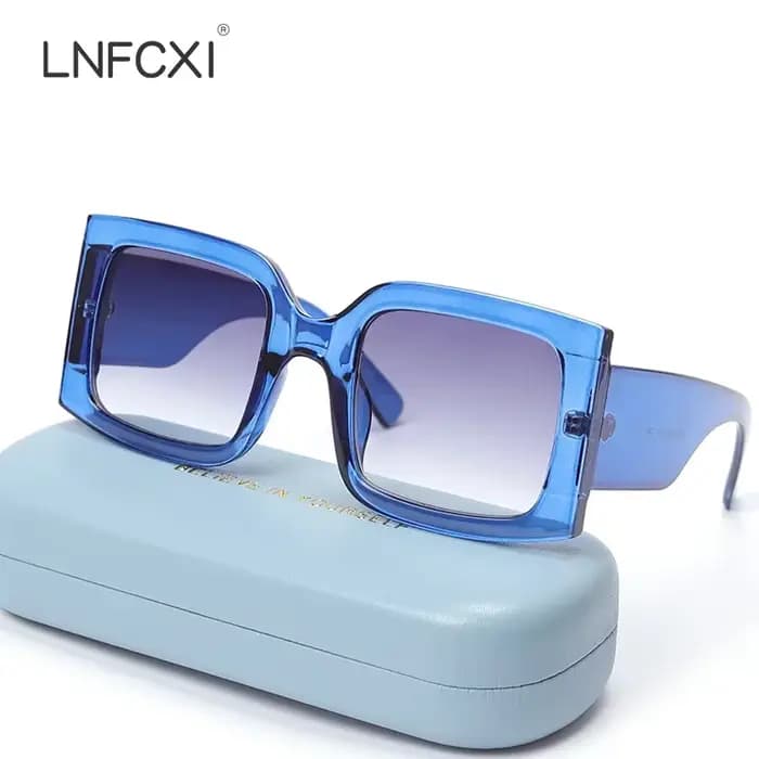 JNPCXI Lunettes de soleil rectangulaires vintage beiges pour femmes