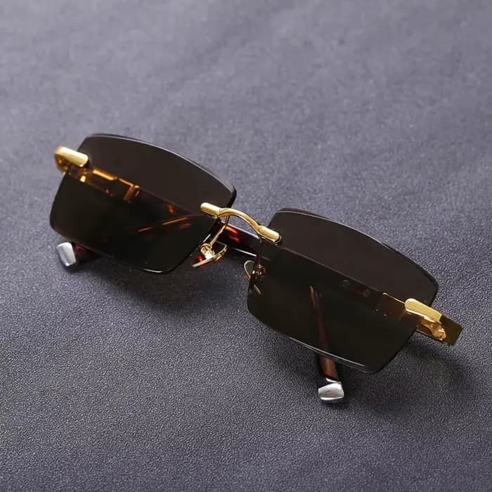 Lunettes de soleil rétro sans cadre pour hommes