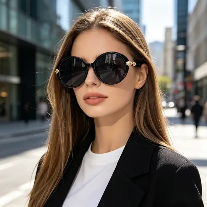 Lunettes de soleil rondes de style Ins