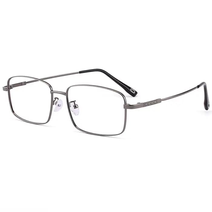 Grandes lunettes carrées pour visage large adultes hommes femmes métal titane plein cadre minimaliste
