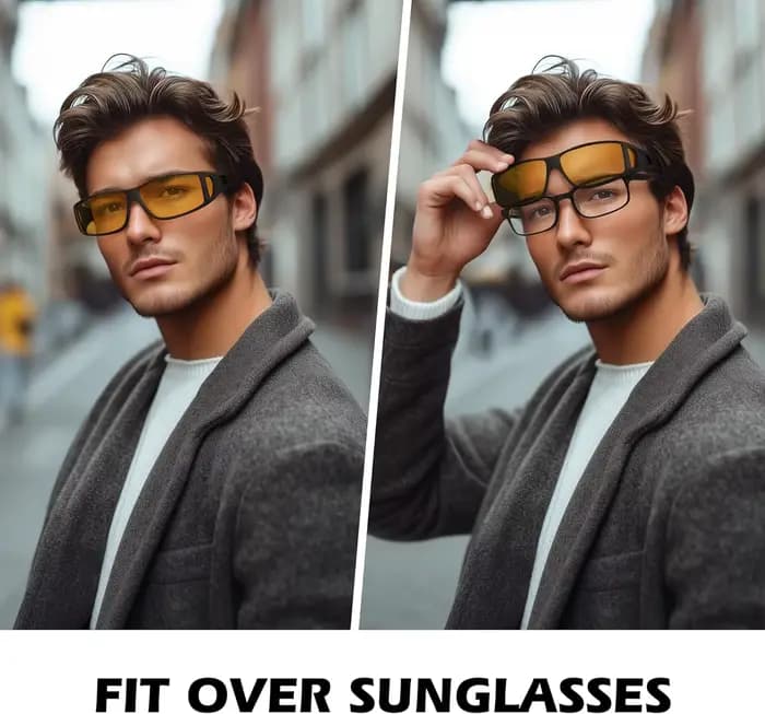 Lunettes de conduite nocturne polarisées HD anti-éblouissement avec protection UV