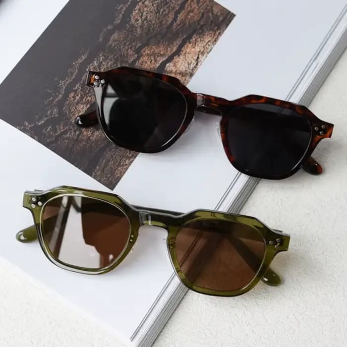 UVLAIK lunettes de soleil polarisées pour femmes MensTR90 carré polygone Vintage