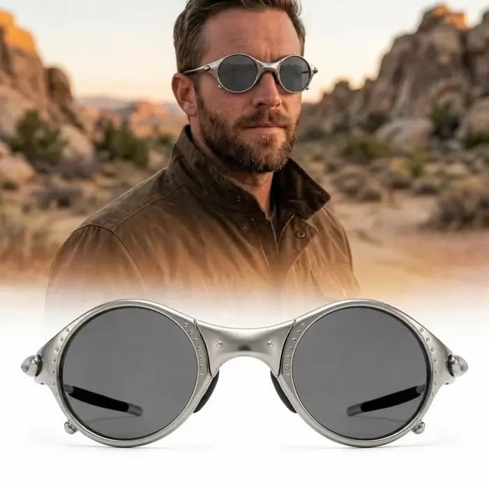 Lunettes de soleil polarisées Fight Club Mars Silver Punk Retro pour le cyclisme
