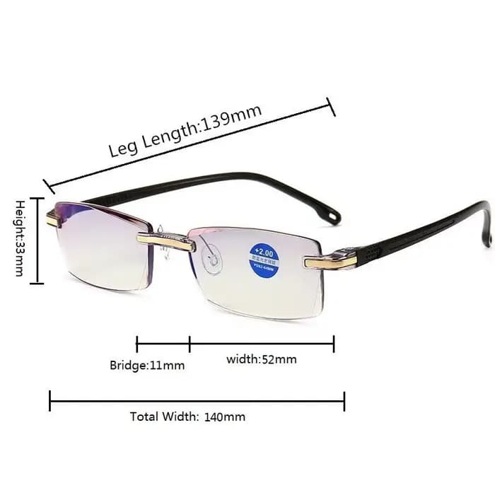 Lunettes de lecture carrées sans monture pour hommes et femmes